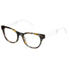Tortoise shell eyeglasses on a white background