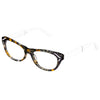 Tortoiseshell cat-eye glasses on a white background