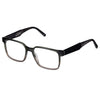 Black eyeglasses on a white background