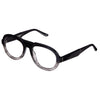 Black eyeglasses on a white background